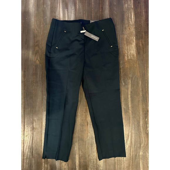 Chico's Juliet Slim Ankle Pants Navy Blue Pull On Stretch Trousers Size 12P NEW - Picture 3 of 4